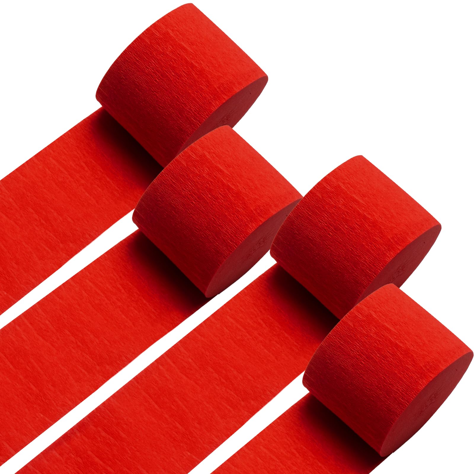 Photo 1 of Red Crepe Paper Streamers 4 Rolls 328ft, Pack of Party Streamers for Party Decorations, Crepe Paper for Birthday, Baby Shower, Wedding Party Decorations (1.8 Inch x 82 Ft/Roll)
