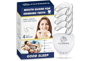 Filterops Night Guards for Women&Teenagers Teeth Grinding, Medium Size, Pack of 4, Comfortable Custom Dental Guard for Teenager&Women, Mouth Guards for Clenching Teeth, Stops Bruxism, Tmj