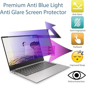 Premium Anti Blue Light and Anti Glare Screen Protector (2 Pack) for 17.3 inches Laptop with Aspect Ratio 16:9. Easy and Bubble Free Installation