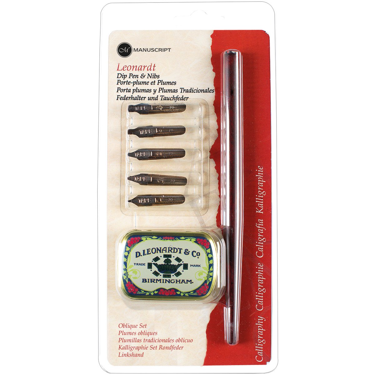 Manuscript Pen Oblique Dip Pen Set, Multi-Colour