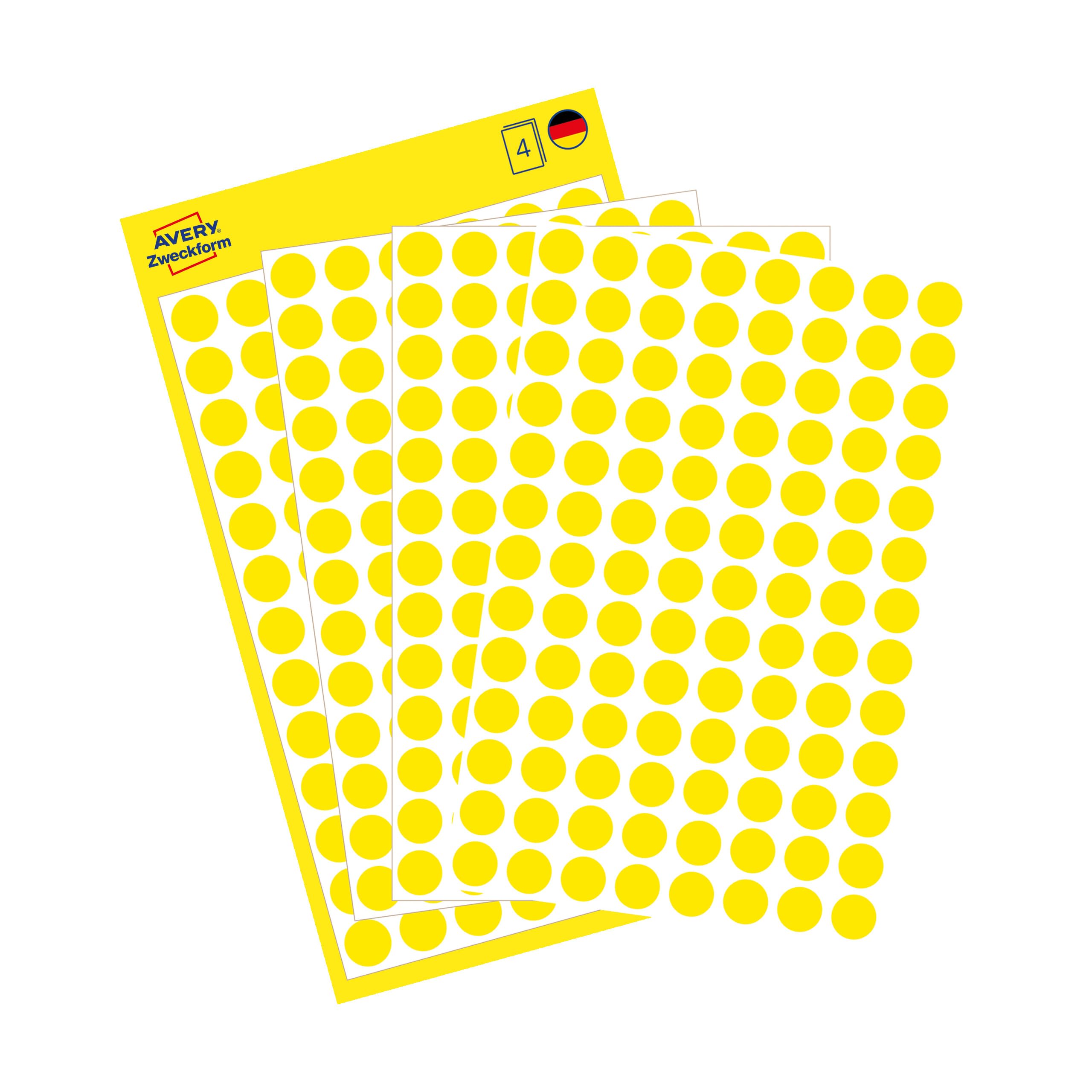 AVERY ETIKETTEN 3013 8MM MARK-PKT GELB