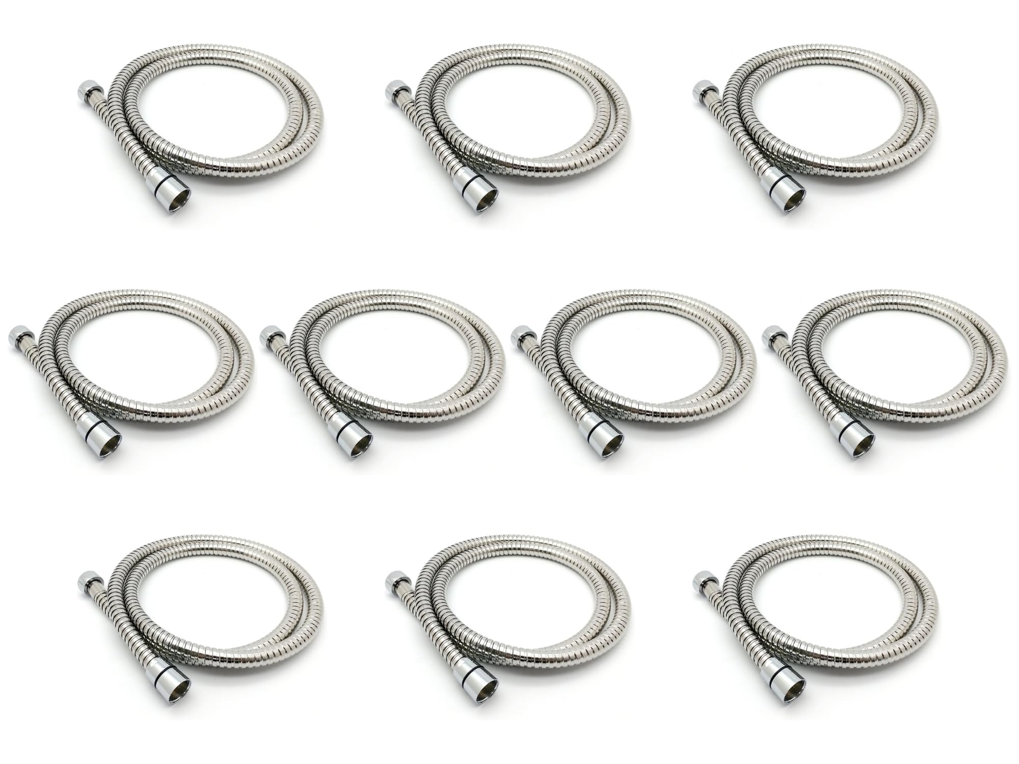 Xcel Home 10x Leakproof Flexible Stainless Steel Anti-Kink Shower Hoses with Solid Connector (1.2m Long)