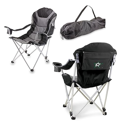 PICNIC TIME NHL Vancouver Canucks Reclining Camp Chair, Beach Chair for Adults, Sports Chair with Carry Bag, (Black with Gray Accents) - Amazon deal for $78.56