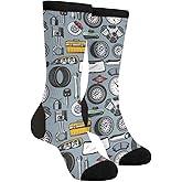 Yrassio Car Mechanic Novelty Crew Socks Casual Crazy Funny Dress Socks For Women Men Teens Gift