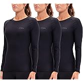 DEVOPS 3 Pack Women's Compression Shirt Dry Fit Long Sleeve Running Athletic T-Shirt Workout Tops