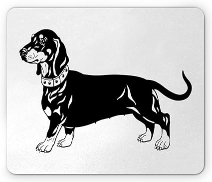 Tappetino Per Mouse Bassotto Illustrazione Di Cane Semplicistico Con Razza Stilizzata Monocromatica A Torso Lungo Stilizzato Tappetino Per Mouse In Gomma Antiscivolo Rettangolo Di Dimensioni Standar Amazon It Elettronica