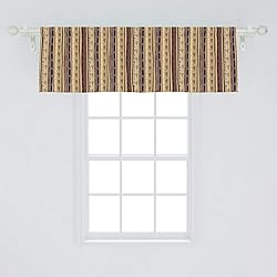 Ambesonne Tribal Window Valance, Striped Pattern