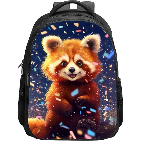 KiuLoam 17 Inch Cute Red Panda Backpack - Laptop Bookbag For School, Travel & Casual Use, Durable Oxford Cloth, One Size