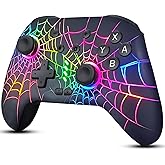 Switch Controller, Wireless Pro Controller Compatible with Nitendo Switch/Switch 2/Switch Lite/Switch OLED, Switch Controller Pro, Rechargeable Switch Remote Gamepad with 6-Axis Gyro,10 LED Light