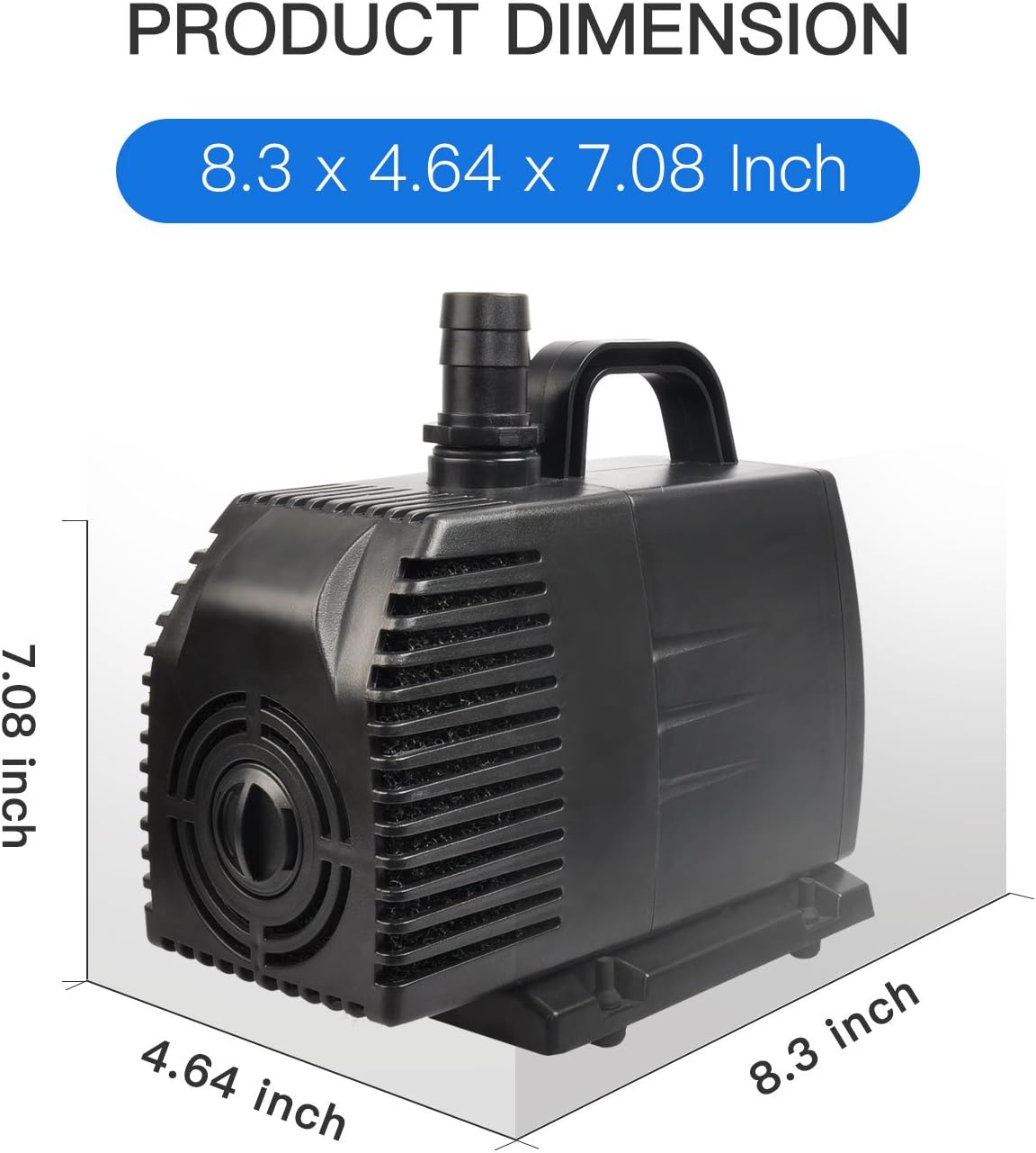 Simple Deluxe 1056 GPH Submersible Pump with 15' Cord, Water Pump for Fish Tank, Hydroponics, Aquaponics, Fountains, Ponds, Statuary, Aquariums & Inline : Home Improvement