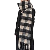 BLATIAL Womens Scarf Winter Big Colorful Checked Thick Warm Soft Scarves Casual Tassel Blanket Scarf