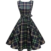 Hanpceirs Women's Boatneck Sleeveless Swing Vintage 1950s Cocktail Dress New