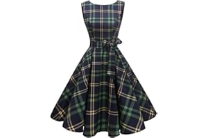 Hanpceirs Women's Boatneck Sleeveless Swing Vintage 1950s Cocktail Dress New