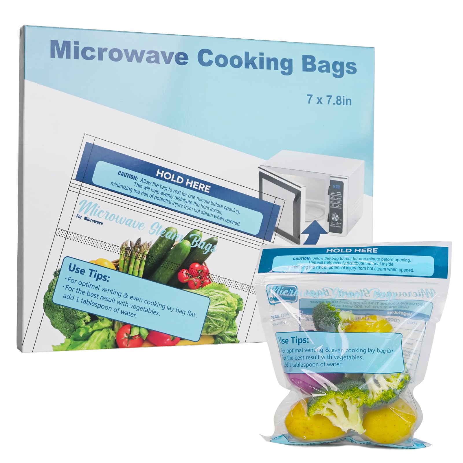 Photo 1 of 10 Pack Microwave Steamer Bag - Steam Food Storage Bags Steam Cooking Bag Microwave Steam Bags for Food Vegetables Potatoes and Meat Microwave and Freezer Safe