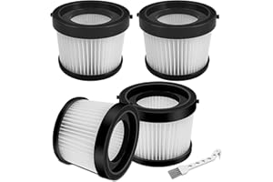4-Pack DCV501HB/DCV5011H Vacuum Cleaner Filters & Ostrich Bristle Brush: Compatible with Dewalt 20V Cordless Handheld Vacuum 