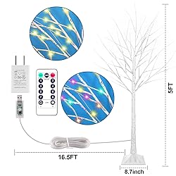 5FT Lighted Birch Tree with 90 LED Warm White and