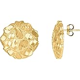 10kt Yellow Gold Mens Nugget Stud Earrings