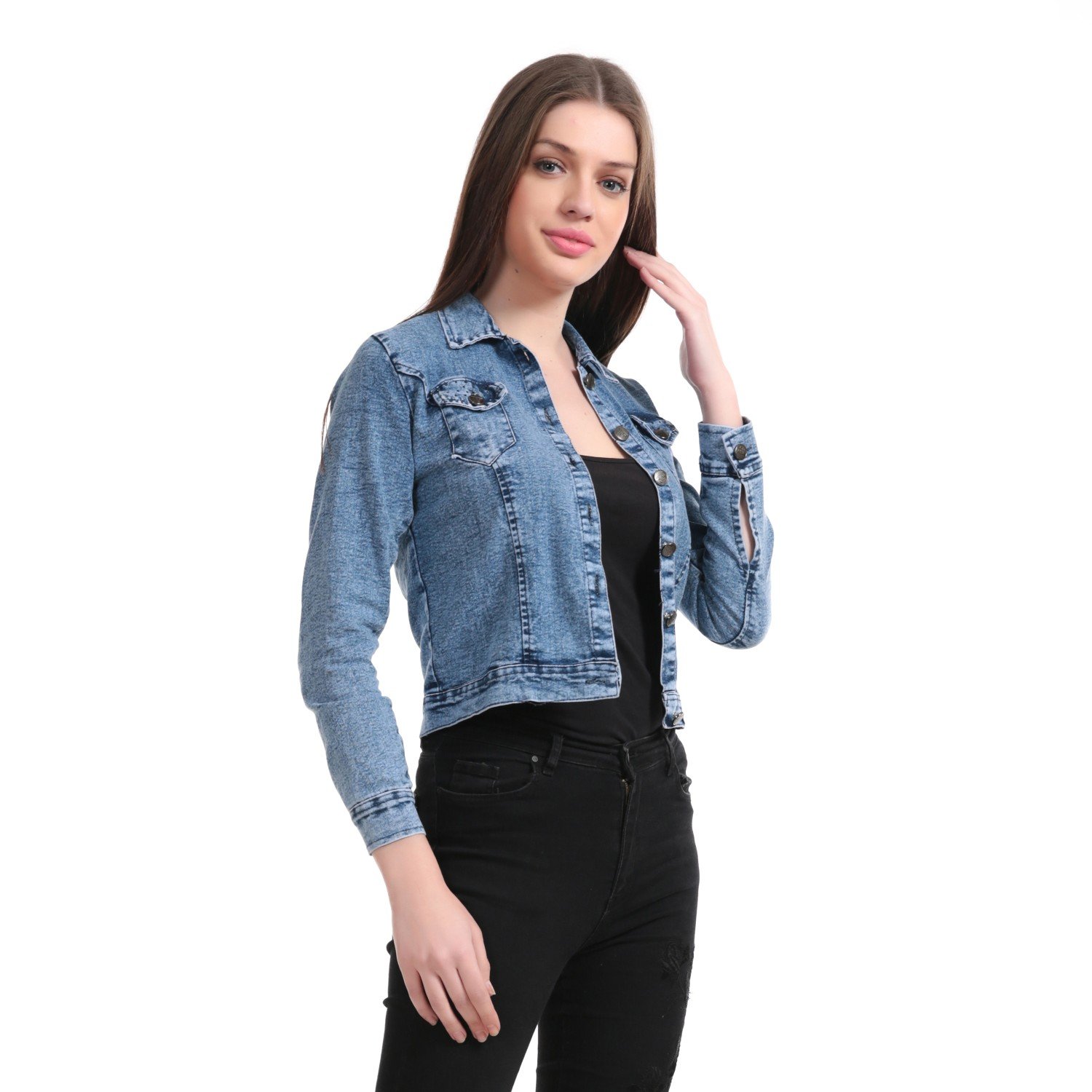 girls shopping women's denim jacket