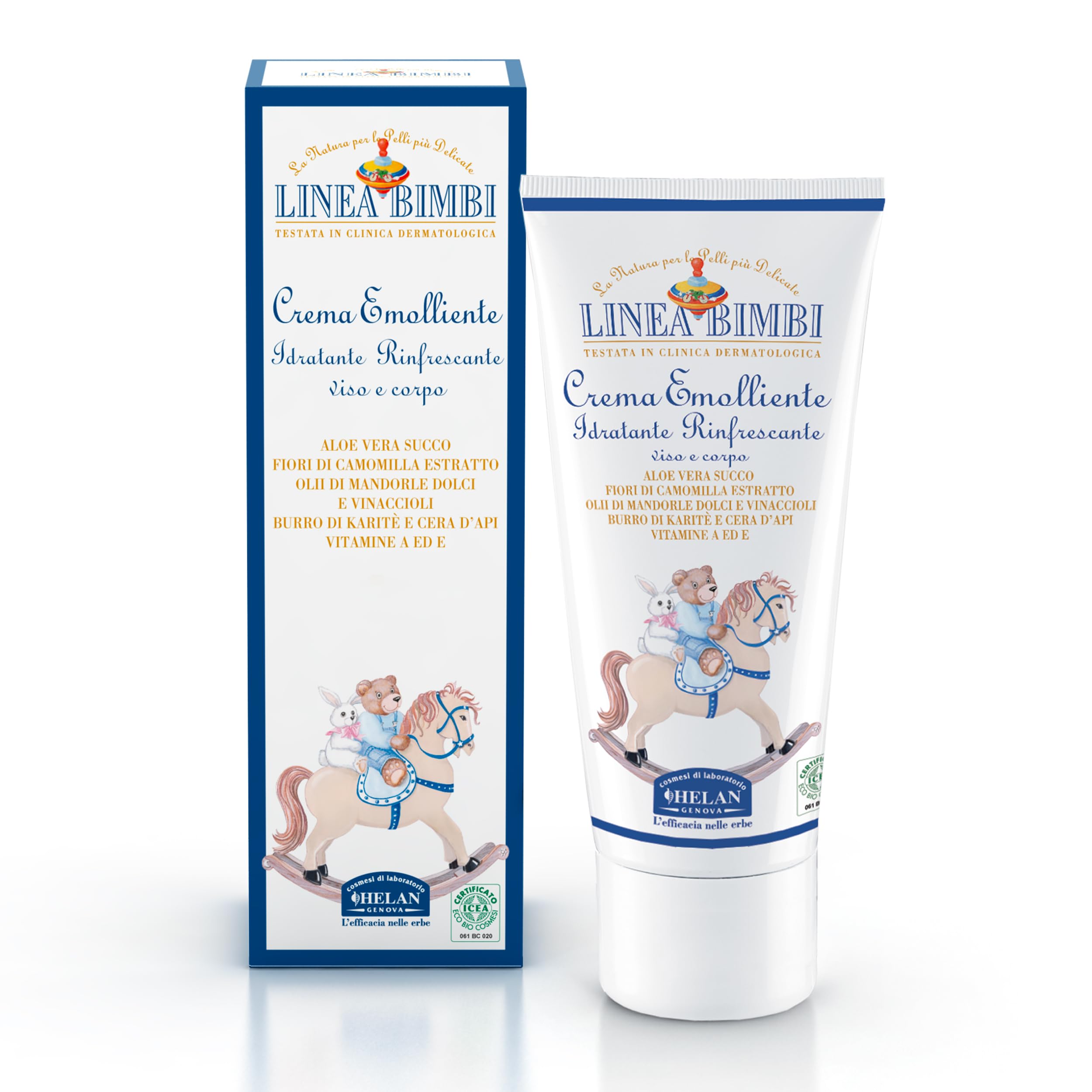 Helan Linea Bimbi - Soothing Baby Lotion Face & Body with Vitamin E, Aloe Vera Juice & Beeswax, Moisturising & Refreshing Baby Cream for Delicate Skin, Baby Essentials for Newborn, Made in Italy 100ml