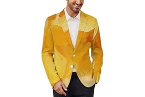 Yellow Potato Chips Men's Blazer Sport Coat Jacket Two Buttons Business Casual Suit