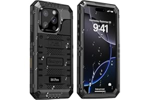 Beasyjoy for iPhone 16 Pro Case Waterproof, Metal Heavy Duty Military Grade Shockproof Case Built-in Screen Protector, IP68 W