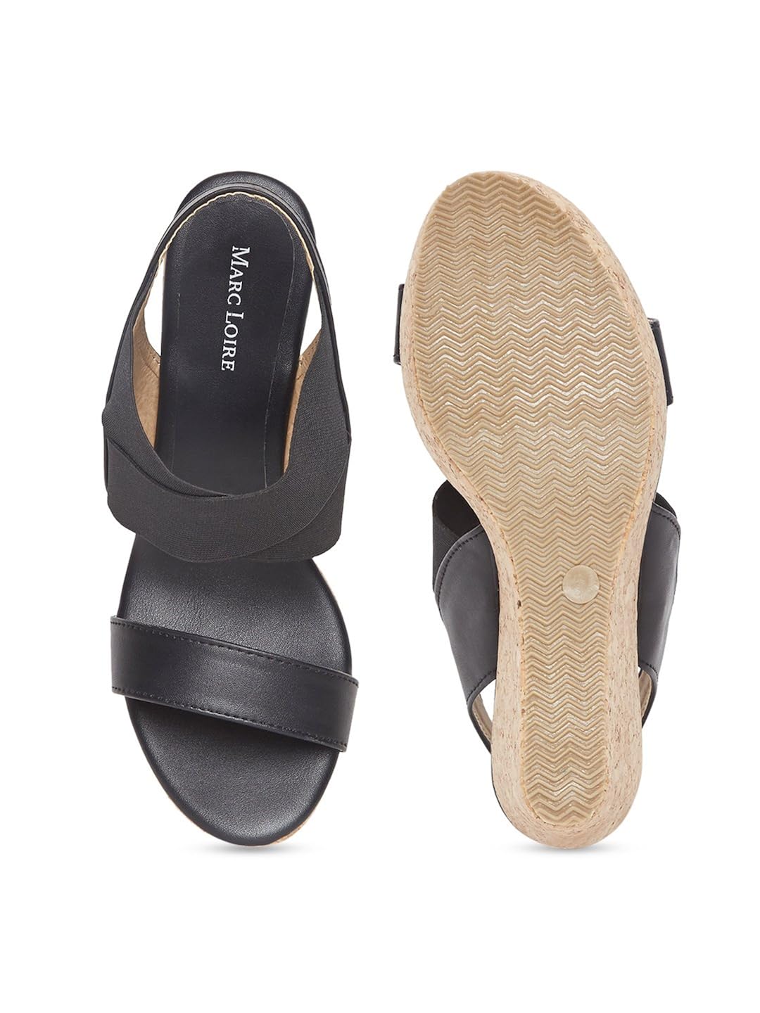 marc loire women's black solid heels