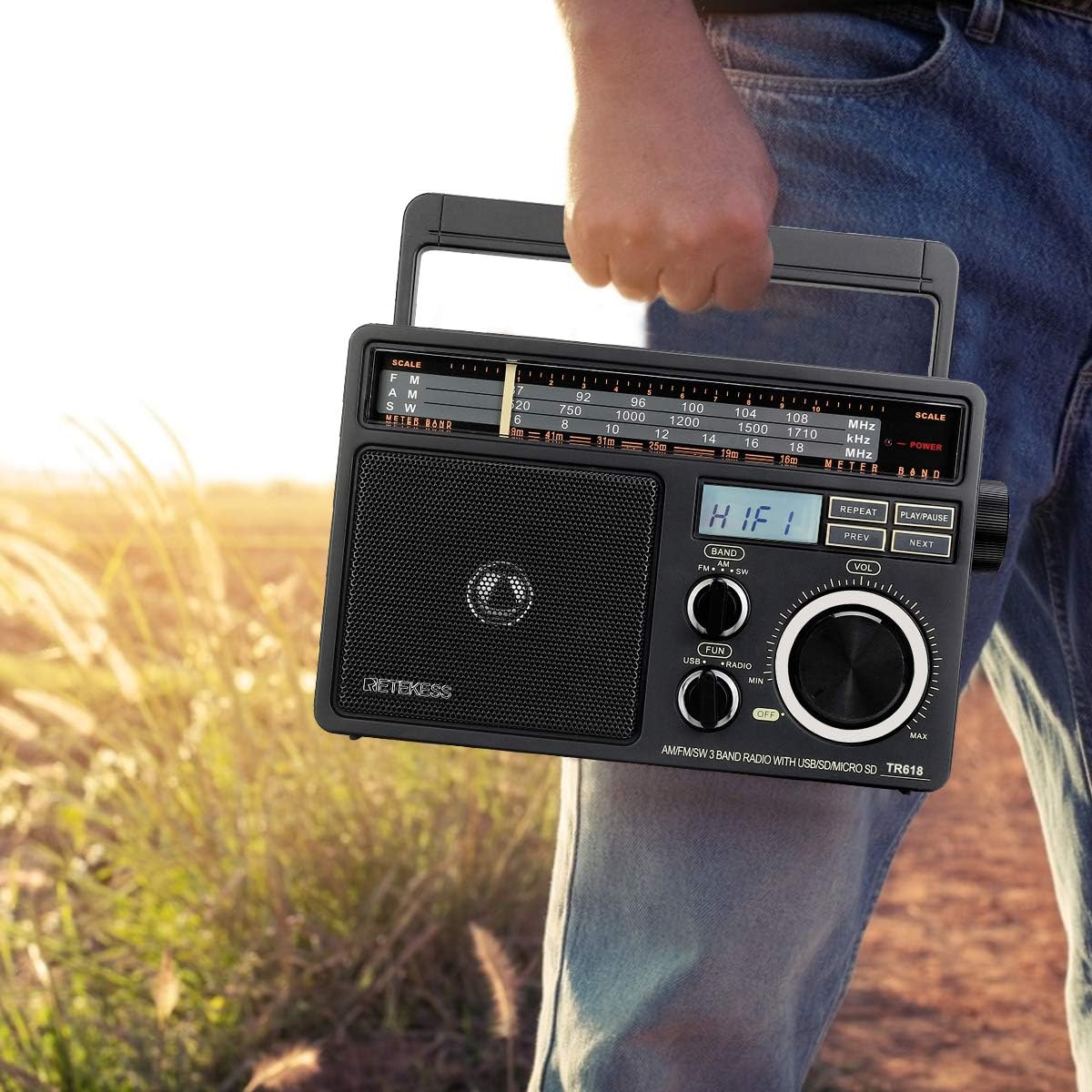 Retekess TR618 Shortwave Radio AM FM Radio Portable Transistor Analog Radio MP3 Player with Earphone Jack Operated by 3 D Batteries or AC Power: Home Audio & Theater