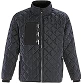 RefrigiWear Men's Diamond Quilted Insulated Jacket with Fleece Lined Collar