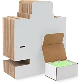 Amazon Basics White Shipping Boxes, Cardboard Mailer Box for Moving and Storage, Tab-Locking Flaps, Corrugated Cardboard, 6 x 4 x 3 inches, 50-Pack