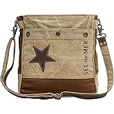 Myra Bag Western Leather Shoulder Bag for Women - Upcycled Canvas Crossbody Bag Studded Star