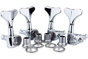 Guyker Guitar Bass Tuners (4 for Right) - 1:17 Ratio Headstock Sealed Tuning Key Pegs Machine Head Replacement for Electric J