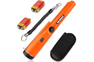 WAZWOY Metal Detector Pinpointer, Professional Handheld Metal Detector with LED Light, 360° Search Pinpointing Finder Probe Treasure Hunting Tool Accessories for Adults and Kids