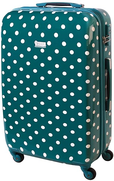 XL Hartschalen Reise Koffer Trolley TSA Schloss 85 Liter Türkis Punkte 813/818