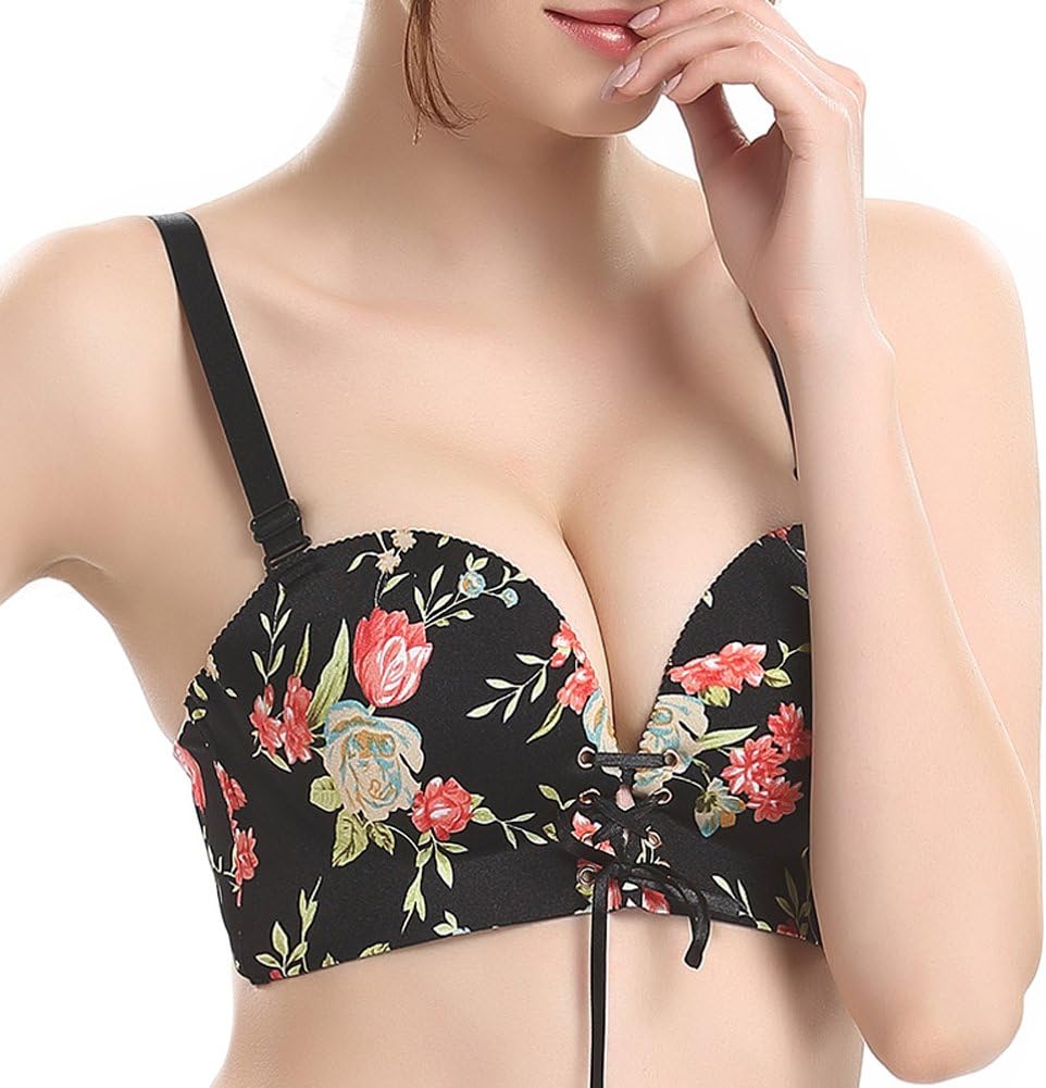 ITOPAI Wire Free Super Drawstring Push-up Smooth Adjustable Bra