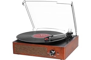 EYESEN Record Player Bluetooth Turntable for Vinyl with Speakers & USB Player,Vinyl to USB,3 Speed Belt Driven LP Vintage Phonograph for Home Decoration