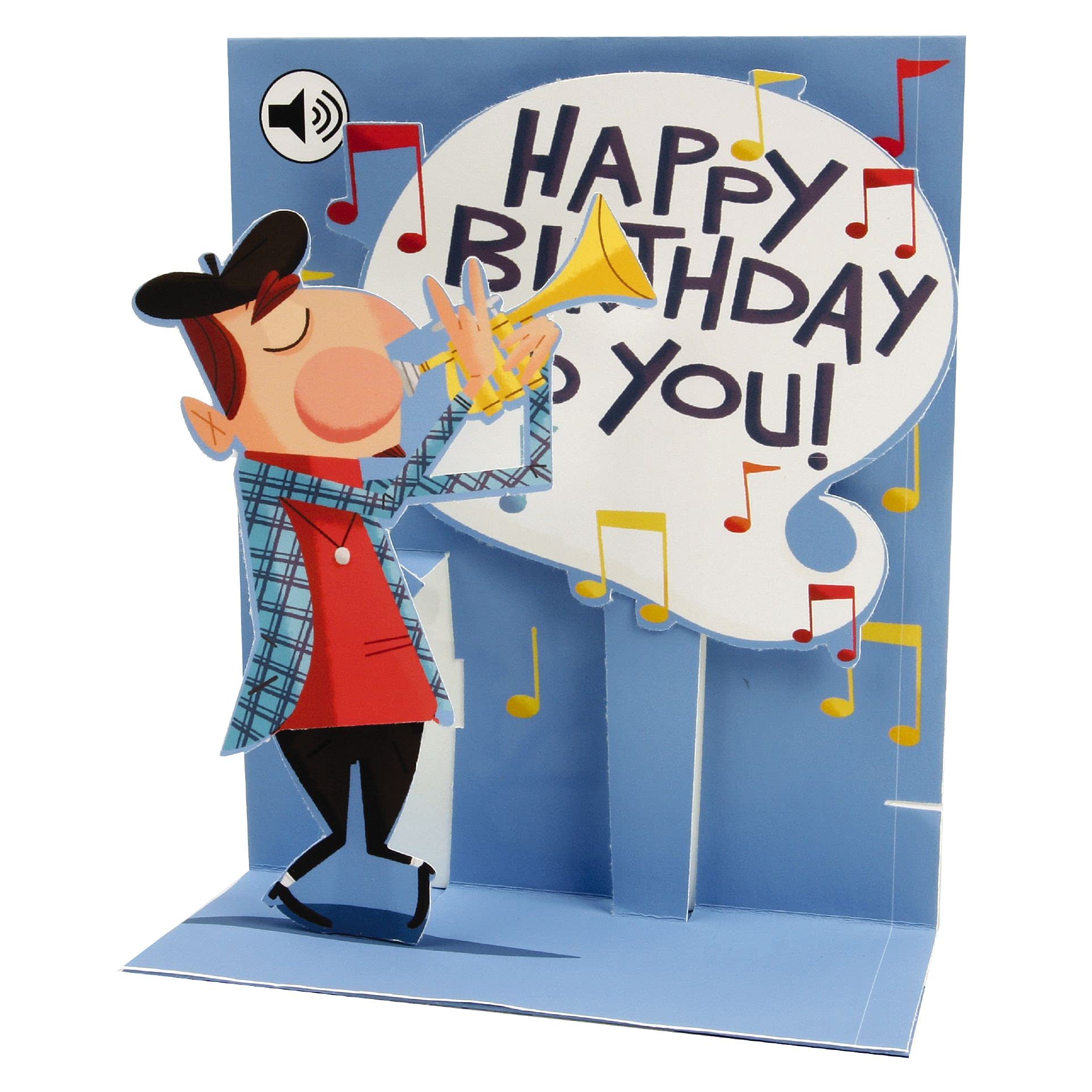 Trumpet Novelty Musical Pop-Up Birthday Greeting Card Up With Paper Pop Ups 46504