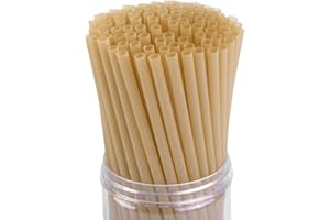 HANSGO Sugarcane Straws, 200PCS Drink Straws Disposable for Hot Cold Drinks, Coffee, Cocktail, Juice Home Favor, The Beach Party, Natural Brown