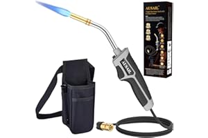AUSAIL Propane Torch Kit,Mapp Gas Torch with Included Holster,Trigger Start 5' Long Hose Torch,Adjustable Flame Map Gas Torch Kit,Brazing Torch Kit,Soldering Torch for Welding Soldering Brazing