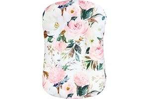 Baby Lounger Cover, Flower Newborn Lounger Cover, Ultra Soft Comfortable Removable Infant Pillow Slipcover for Girl and Boy (