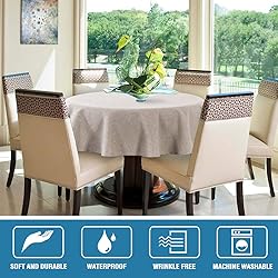 H.VERSAILTEX Linen Textured Tablecloth Round 60