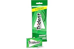 Trident Spearmint Sugar-Free Chewing Gum, 3 Packs of 14 Pieces (42 Total Pieces)