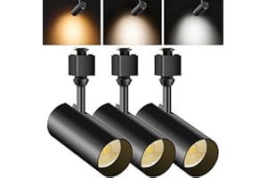 OTeedo 3-Color LED Track Lighting Heads,20W Dimmable H Type Track Lighting fixtures,3000K-4500K-6000K Adjustable Track Lights Ceiling Spotlight,for Living Room Art Accent Lighting,2000lm 3 Pack Black
