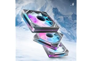 AsiaHorse AMICI-5GT RGB PC Fans, Infinity Mirror ARGB Fans HDB Bearing Fan Speeds Up to 1800 RPM with 24 LED Lights, Forward 