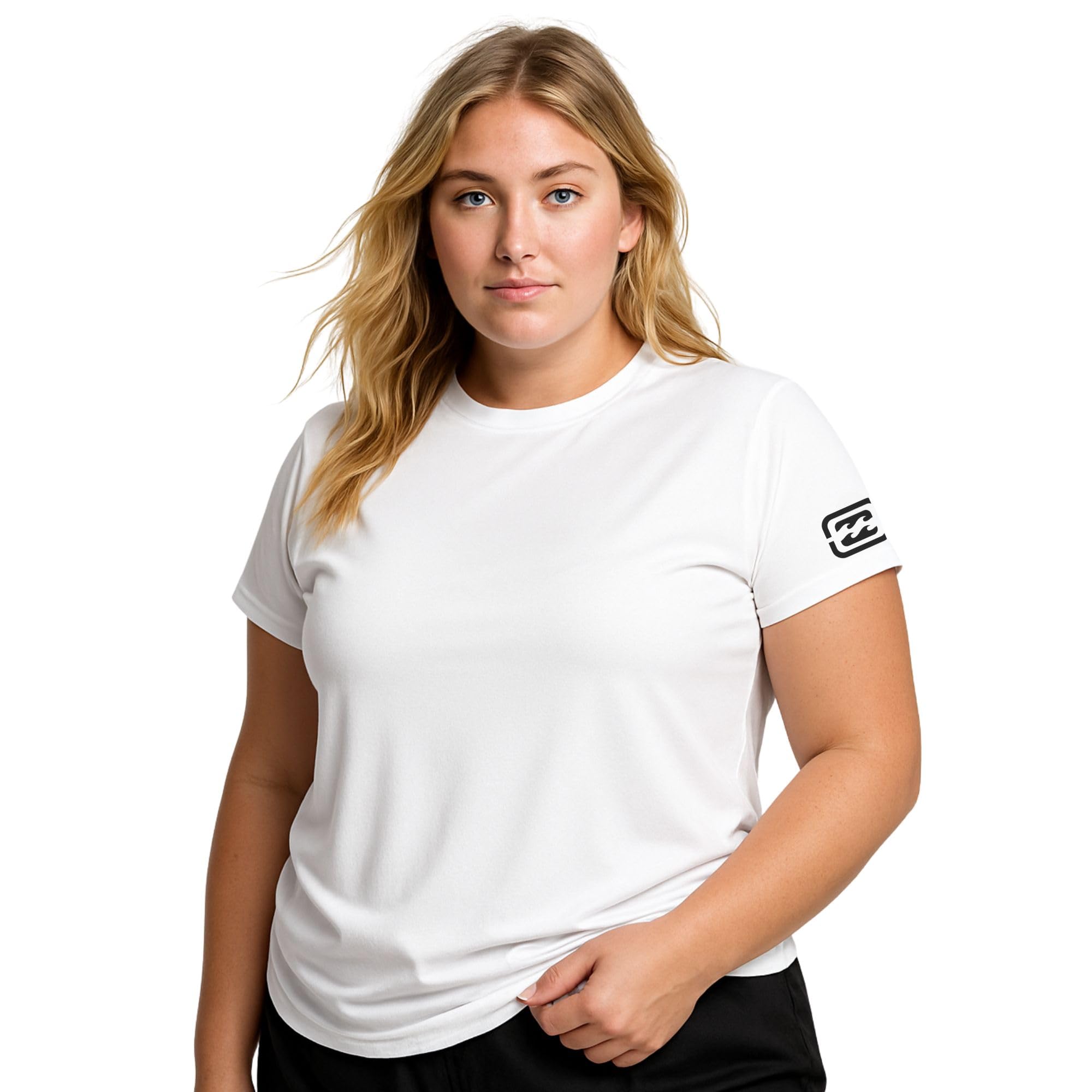Photo 1 of 3XL- Billabong Plus Size Rash Guard for Women, UPF 50+ Long & Short Sleeve Swim Shirt White