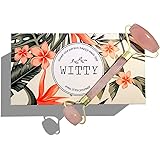 Rose Quartz Roller for Face - 100% Natural Rose Quartz Stone Massager Anti Aging Facial Therapy - Eye Puffiness Treatment Healing Neck Slimming Skin Care Tool Jade Roller Alternative by WITTY