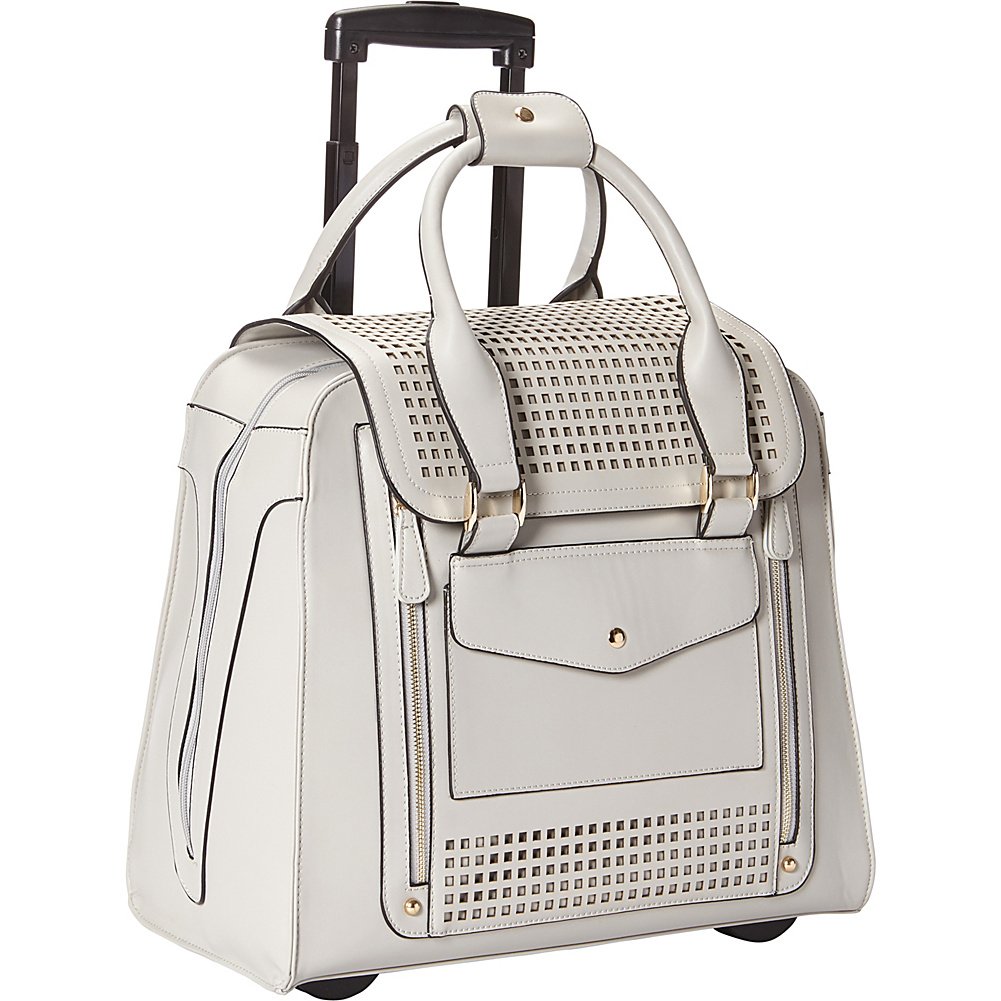 Zadie Perforated Grey Rolling Trolley Bag by Hang Accessories Amazon