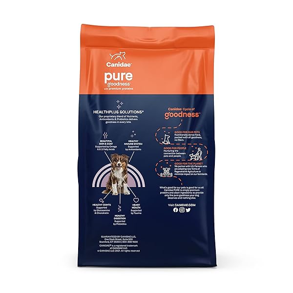 CANIDAE PURE FARM TO BOWL FREE-RANGE BISON, LENTIL & CARROT, ADULT, GRAIN-FREE DRY DOG FOOD, 10LB