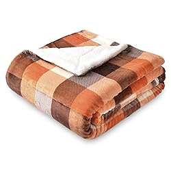 SOCHOW Buffalo Plaid Sherpa Fleece Throw