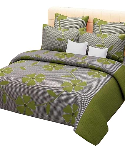 Mother Home Decor 152 TC_Elegant 3D Double Bedsheet with 2 Pillow Covers - Floral, Multicolour