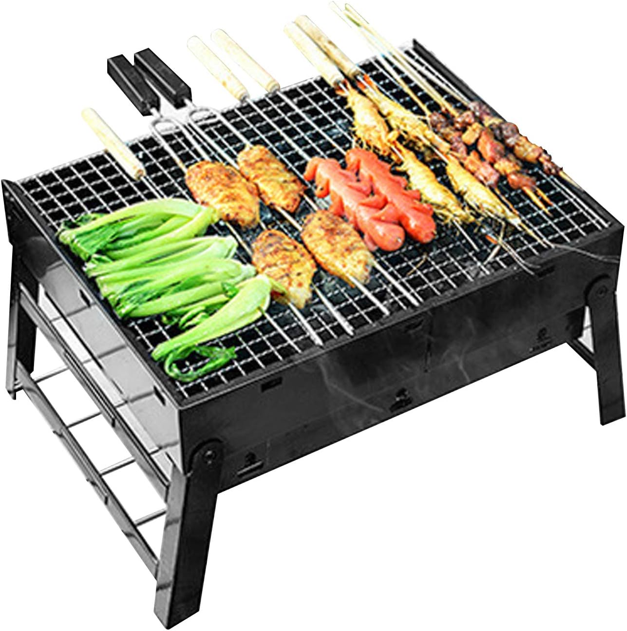 BBQ Charcoal Grill, Folding Portable Lightweight Barbecue Grill Tools for Outdoor Grilling Cooking Camping Hiking Picnics Party